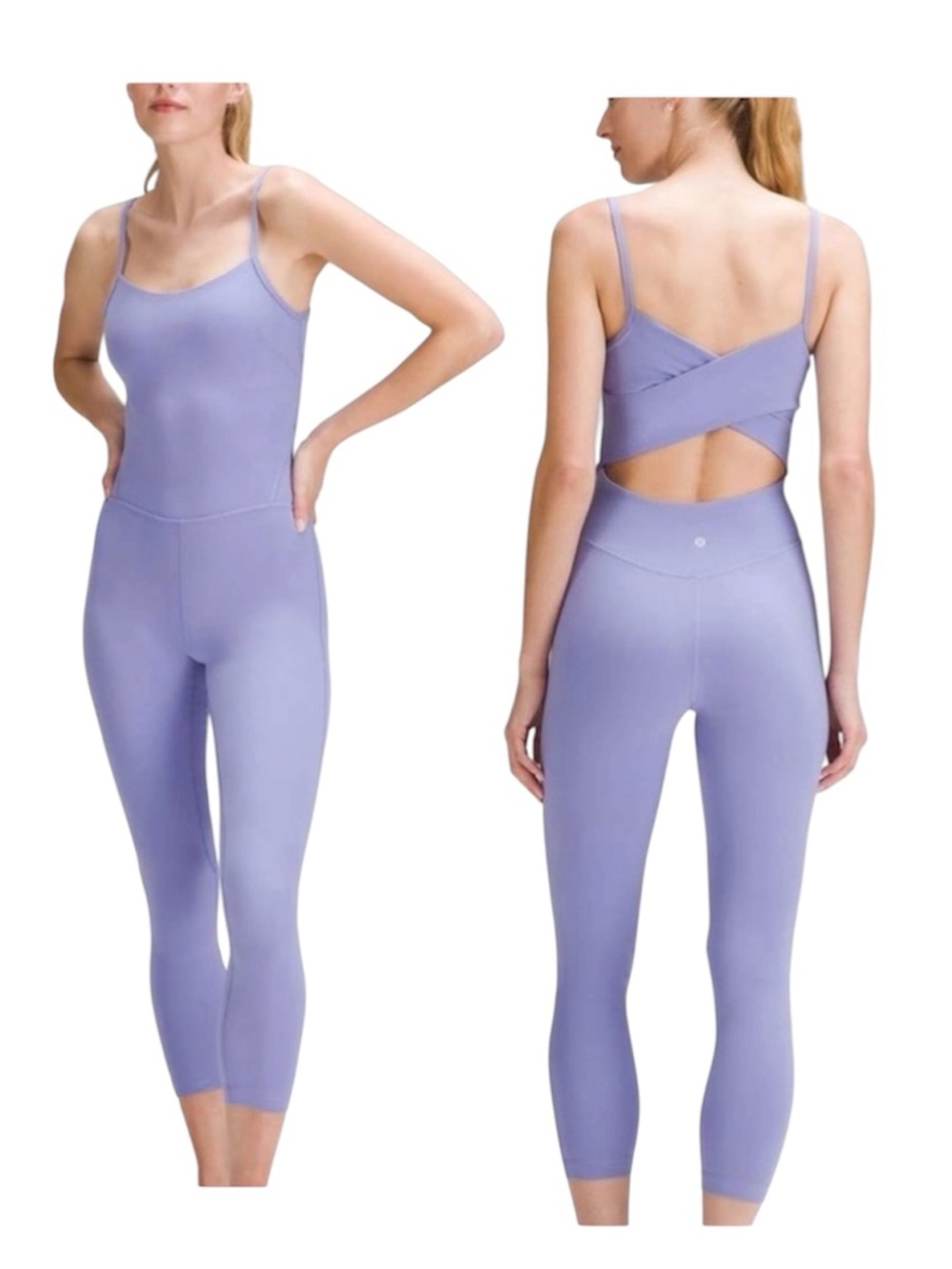 Lululemon Cross-Back Nulu Jumpsuit Lavender Purple One-Piece Workout Size 10